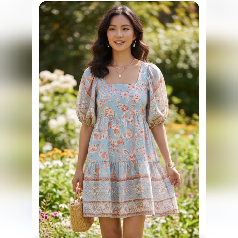 Floral Puff Sleeve Dress